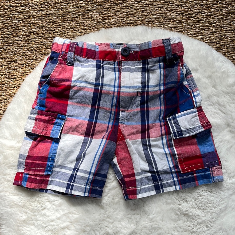 Kitestrings by Hartstrings 3T boys adjustable elastic waistband Plaid shorts